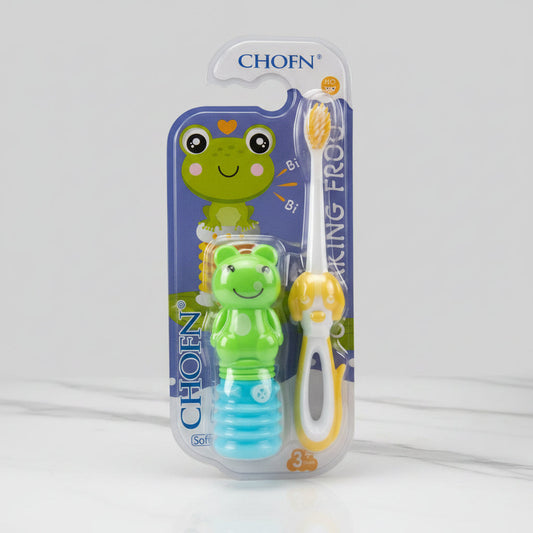 Baby Training Toothbrush Set with Toothpaste Dispenser – Soft Bristle Kids Brush 3+ Years