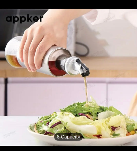 Appker - glass and stainless steel oil dispenser bottle