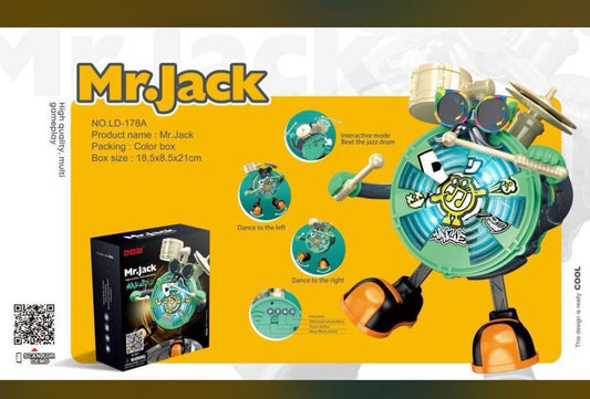 Mr. Jack Dancing Drum Toy – Interactive Jazz Drum Robot with Lights, Music & Dance Moves