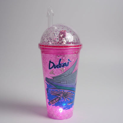 Double Wall Sparkle Reusable Water Cup for Kids and girls