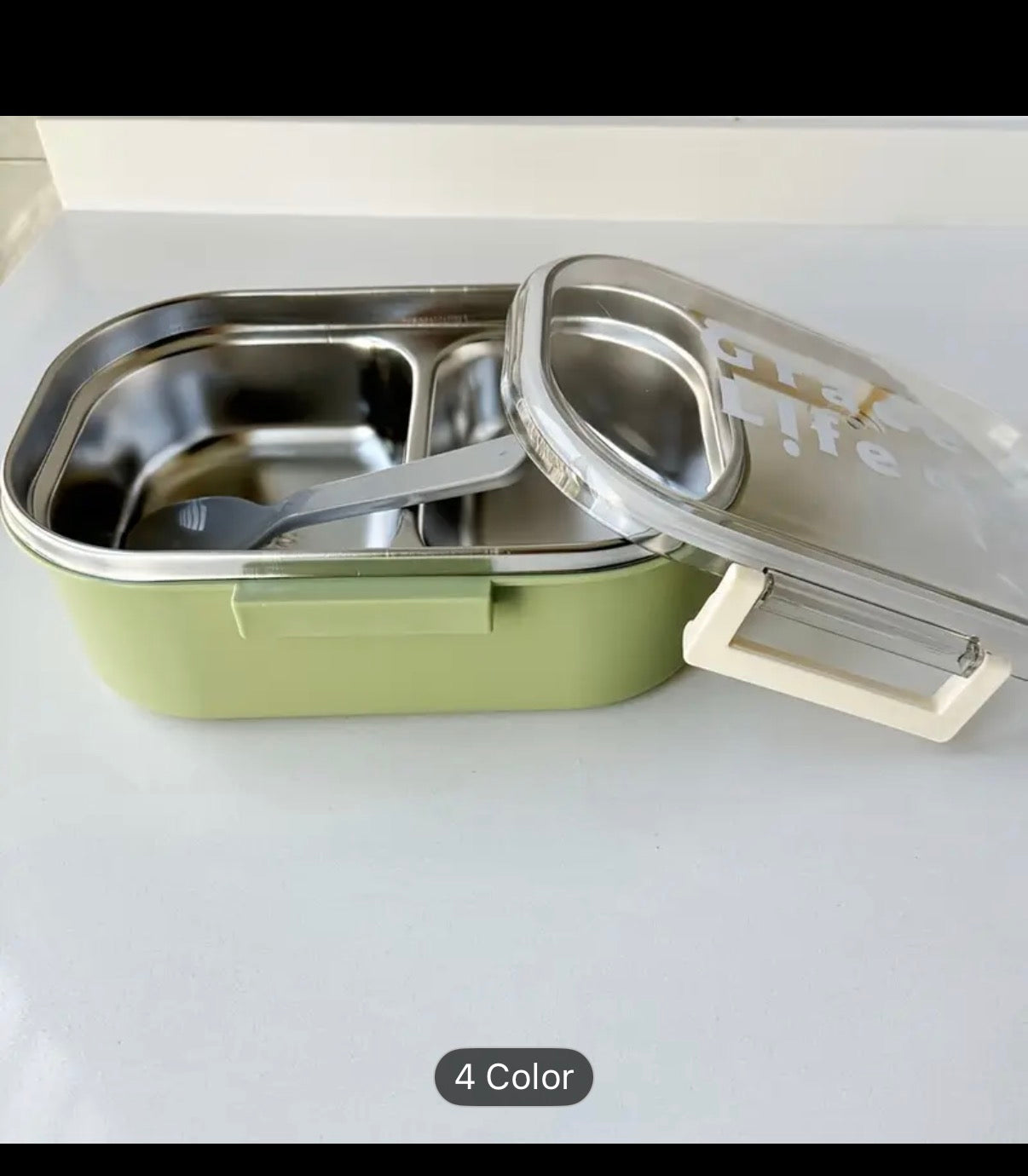 Stainless Steel Leakproof 2-Compartment Bento Lunch Box