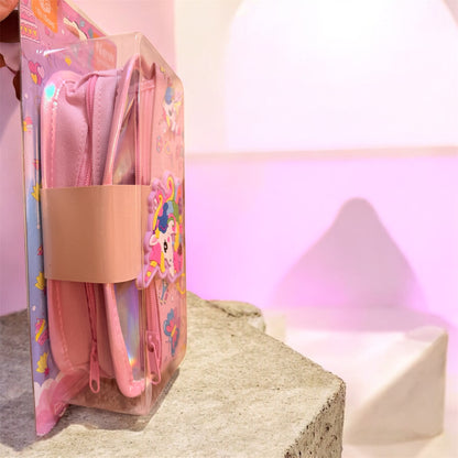 Fancy Unicorn Pouch - Aesthetic 3D Pink Stationery Pouch