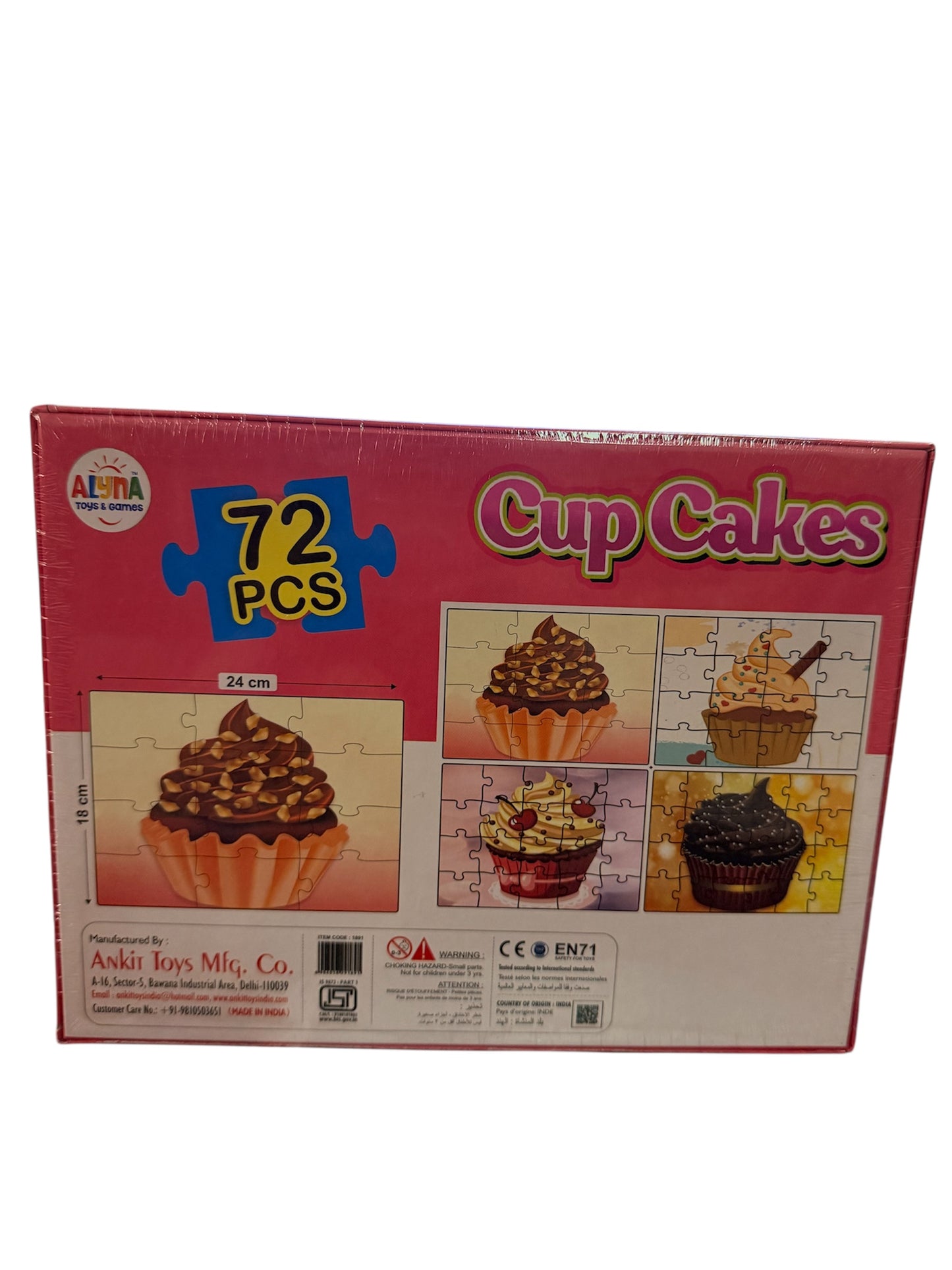 Alyna-Fix N Learn Cup Cakes Jigsaw Puzzle Multicolor Set of 4 - 72 Pieces